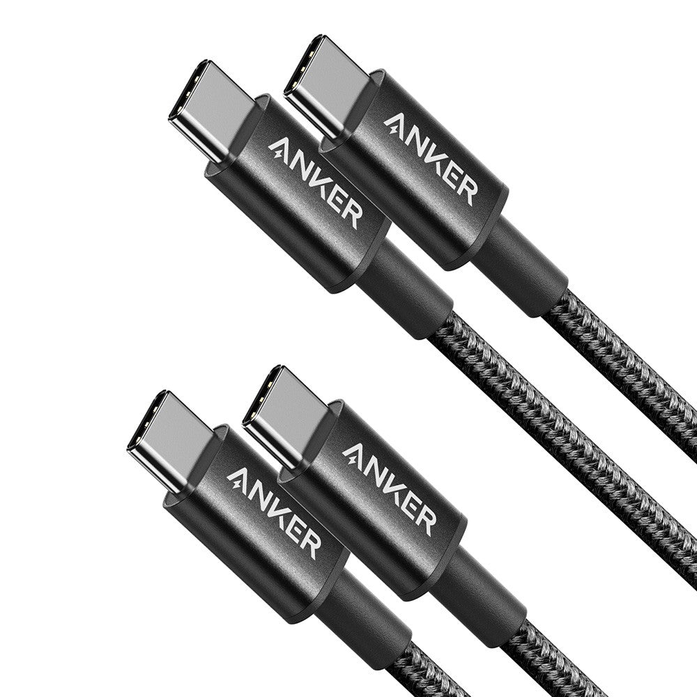 Anker USB-C to USB-C Cable -Black (Braided, 60W, 2Pack)