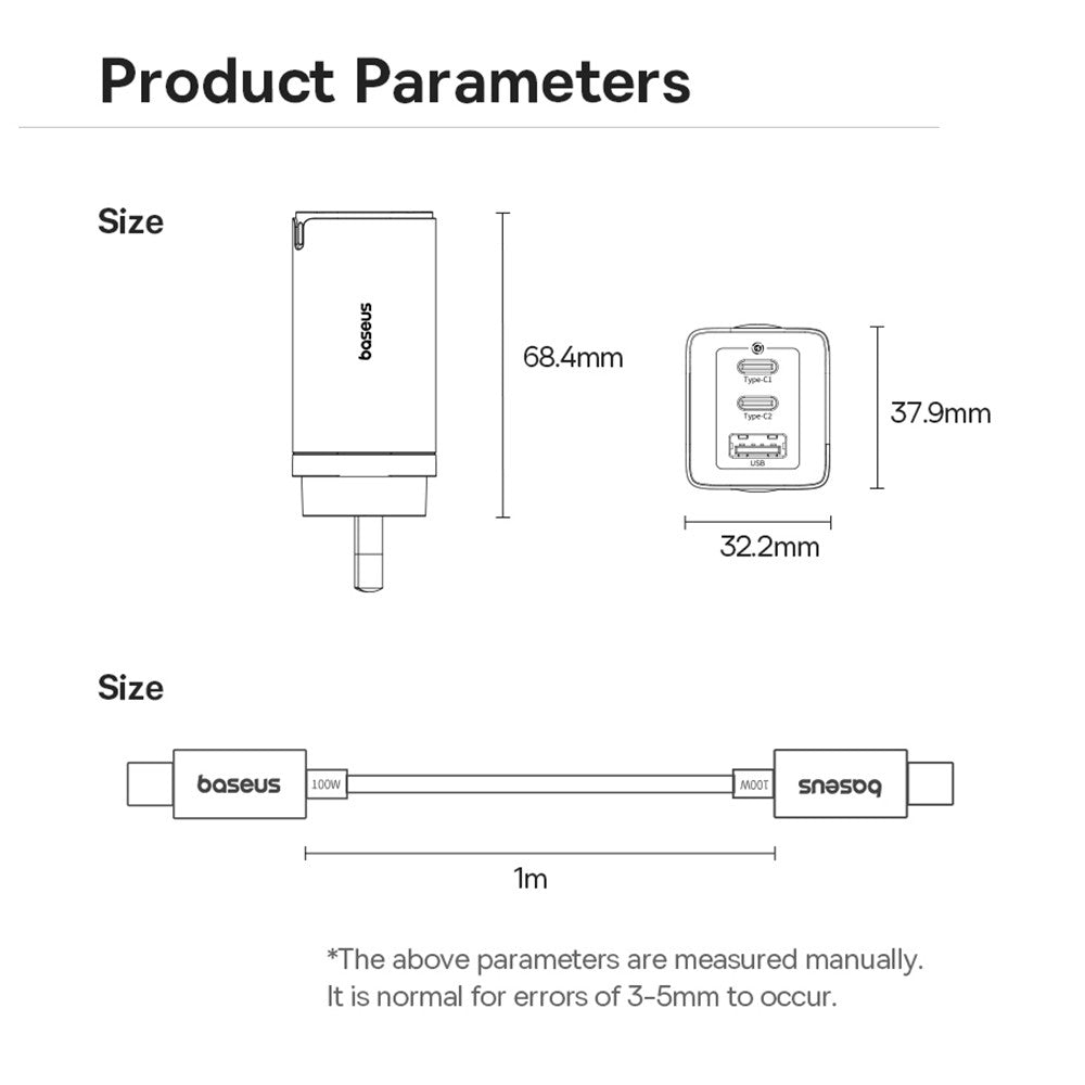 Baseus GaN5 Pro Fast Charger 65W -White