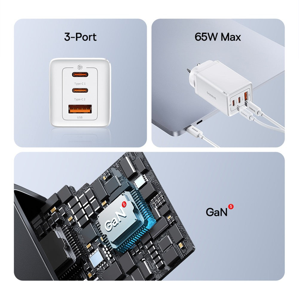 Baseus GaN5 Pro Fast Charger 65W -White