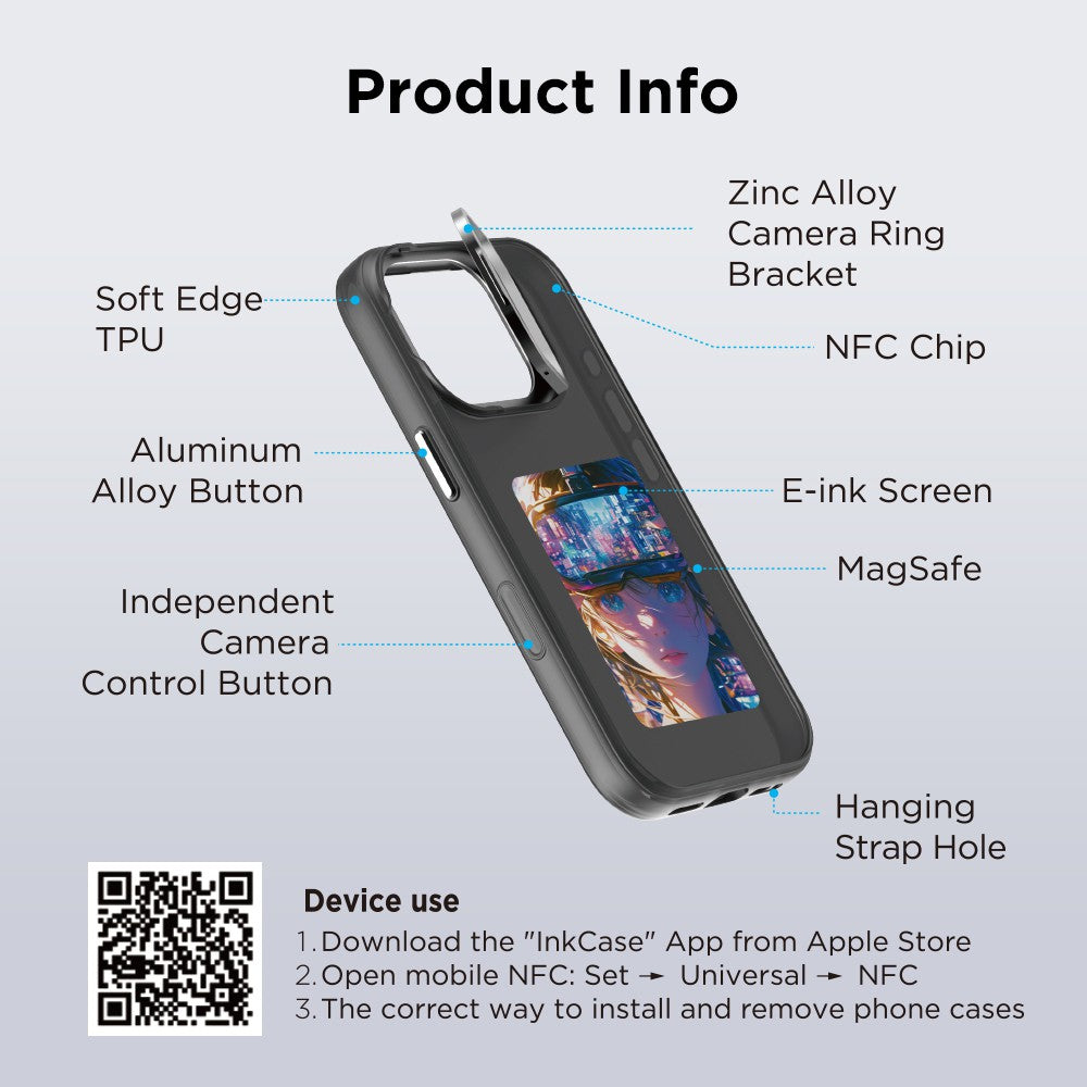 iPhone 16 Pro Max E-ink Display Customizable MagSafe Case