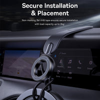 Baseus C02 Go mount fixed to the dashboard beside the car's centre screen