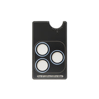 Detail of the blue metal ring and tempered glass on the Kinglas camera lens protector