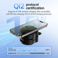 Hoco DWQ02 Qi2 3-in-1 Foldable MagSafe Charger with Retractable Cable – 15W Fast Charge
