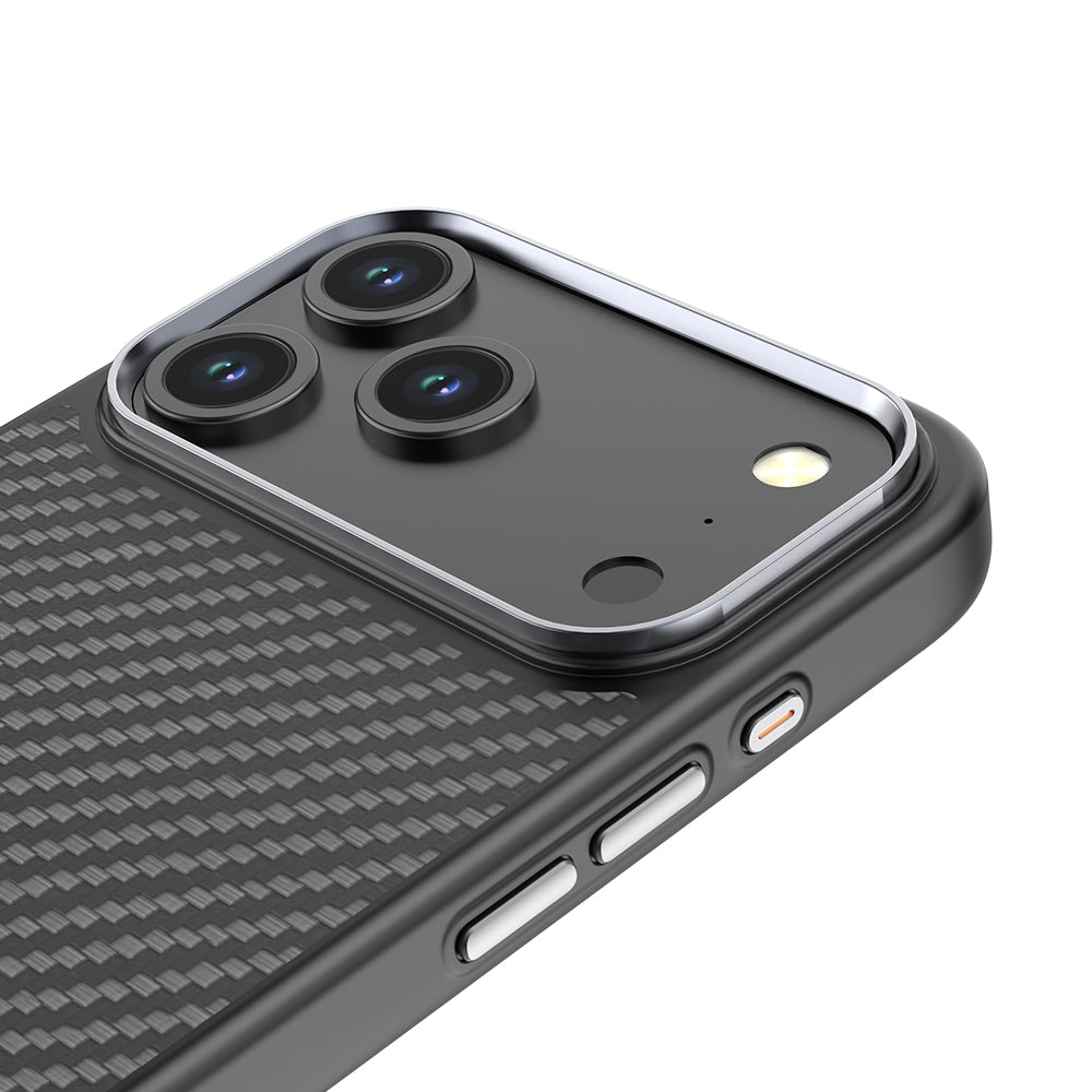 Close up of the aluminium alloy camera frame and 1500D Kevlar weave on the REDEFYNE Armor Xtreme case