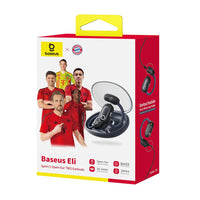 Eli Sport 1 earbud worn showing the open-ear fit