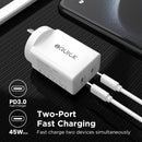 iQuick GaN II 45W PD3.0 Dual USB-C Ports Charging Adapter