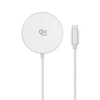 REDEFYNE Qi2.2 25W magnetic wireless charging pad in silver with attached braided cable