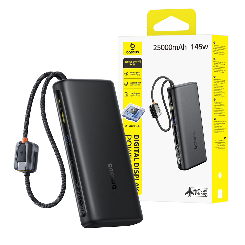 Baseus EnerFill FC41 Power Bank 25,000mAh 145W with Dual Built-in USB-C Cables