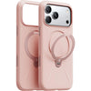 Torras Ostand Spin Silicone Case for iPhone 17 Pro Max | 360° Rotatable MagSafe Stand Blush Pink