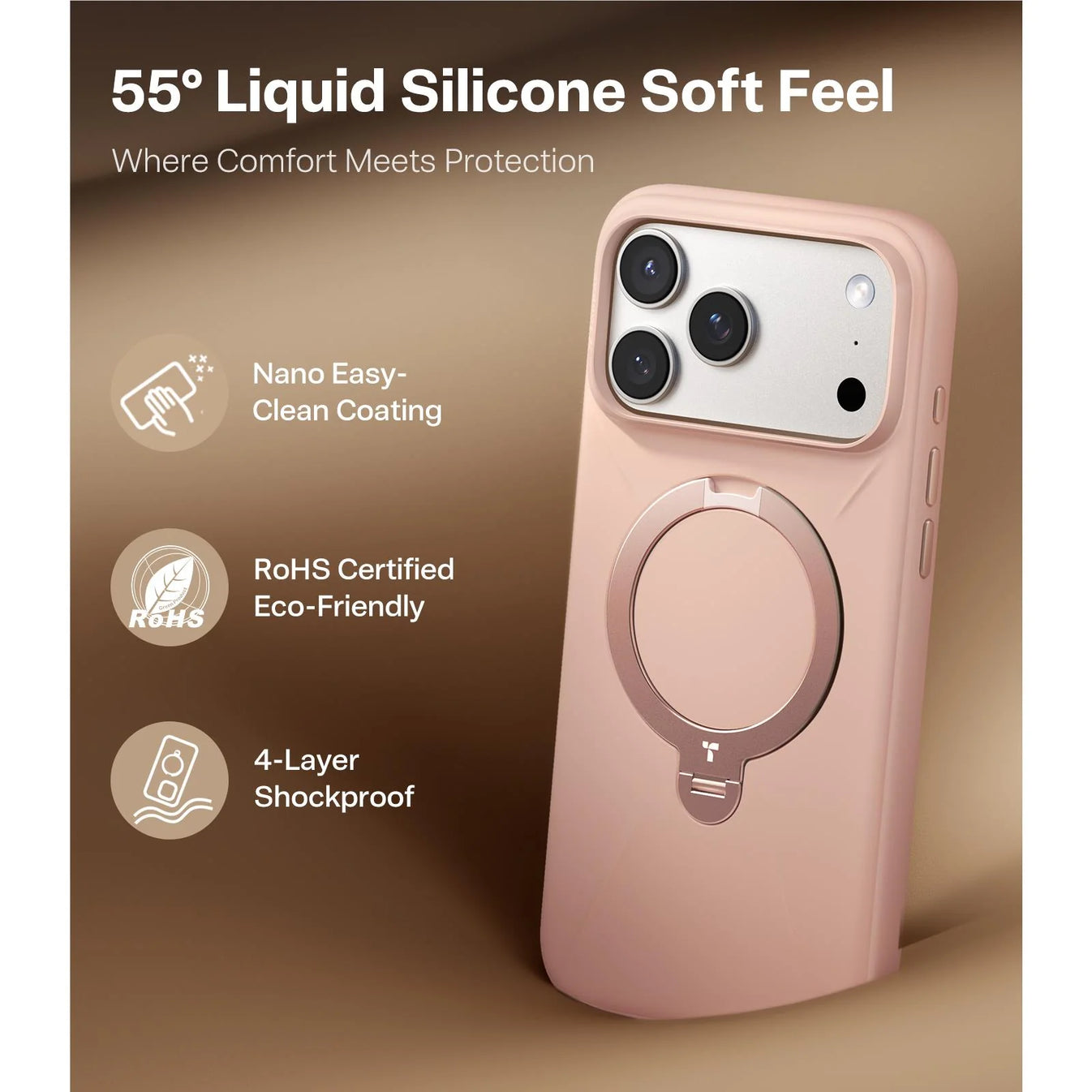 iPhone 17 Pro Max Torras Ostand Spin Silicone Case