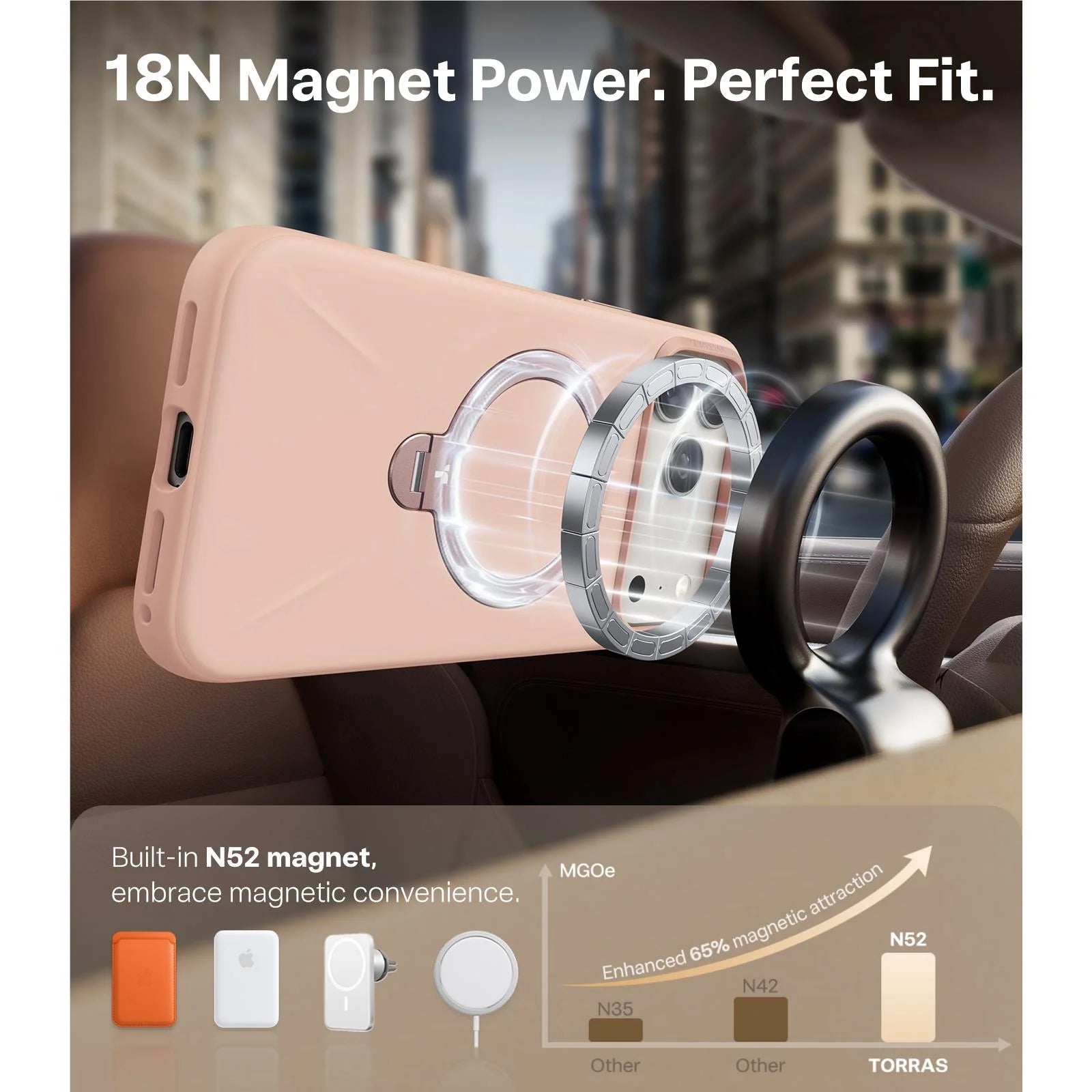 iPhone 17 Pro Max Torras Ostand Spin Silicone Case