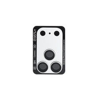 Kinglas Armor frosted metal camera lens protector in silver on an iPhone 18 Pro camera island