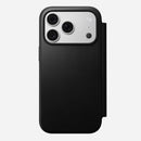 Nomad Modern Leather Folio in black Camino leather for iPhone 18 Pro, back view