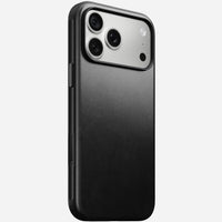 Nomad Modern Horween leather case in black on iPhone 18 Pro Max, rear view