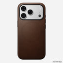Side profile of the brown Camino Nomad Modern case for iPhone 18 Pro
