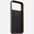 Rustic brown Horween leather Nomad case for iPhone 18 Pro Max shown on its own