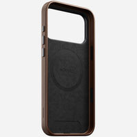 Brown Camino leather Nomad Traditional case for iPhone 18 Pro Max shown on its own