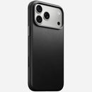 Nomad Traditional Camino leather case in black on iPhone 18 Pro Max, rear view