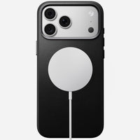 Angled view of the black Camino leather Nomad Traditional case on iPhone 18 Pro Max