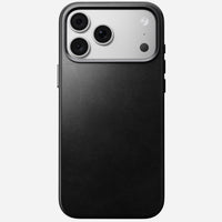 Nomad Traditional case for iPhone 18 Pro Max viewed from the side, showing slim leather profile and raised screen lip