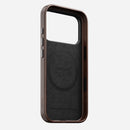 Rustic brown Horween leather Nomad case shown on its own with microfibre lining