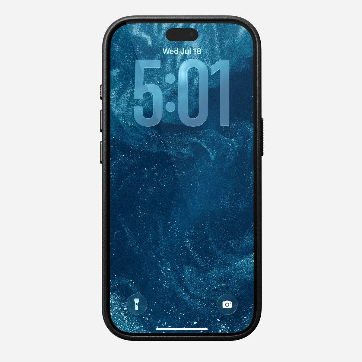 Detail of the Camino leather grain on the Nomad Traditional iPhone 18 Pro case