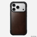 Side profile of the Nomad Rugged case for iPhone 18 Pro showing raised bezel