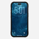 Detail of the reinforced shell and leather on the Nomad Rugged iPhone 18 Pro case