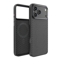 REDEFYNE Armor Xtreme Kevlar MagSafe case for iPhone 17 Pro Max and 18 Pro Max, front and back view in black