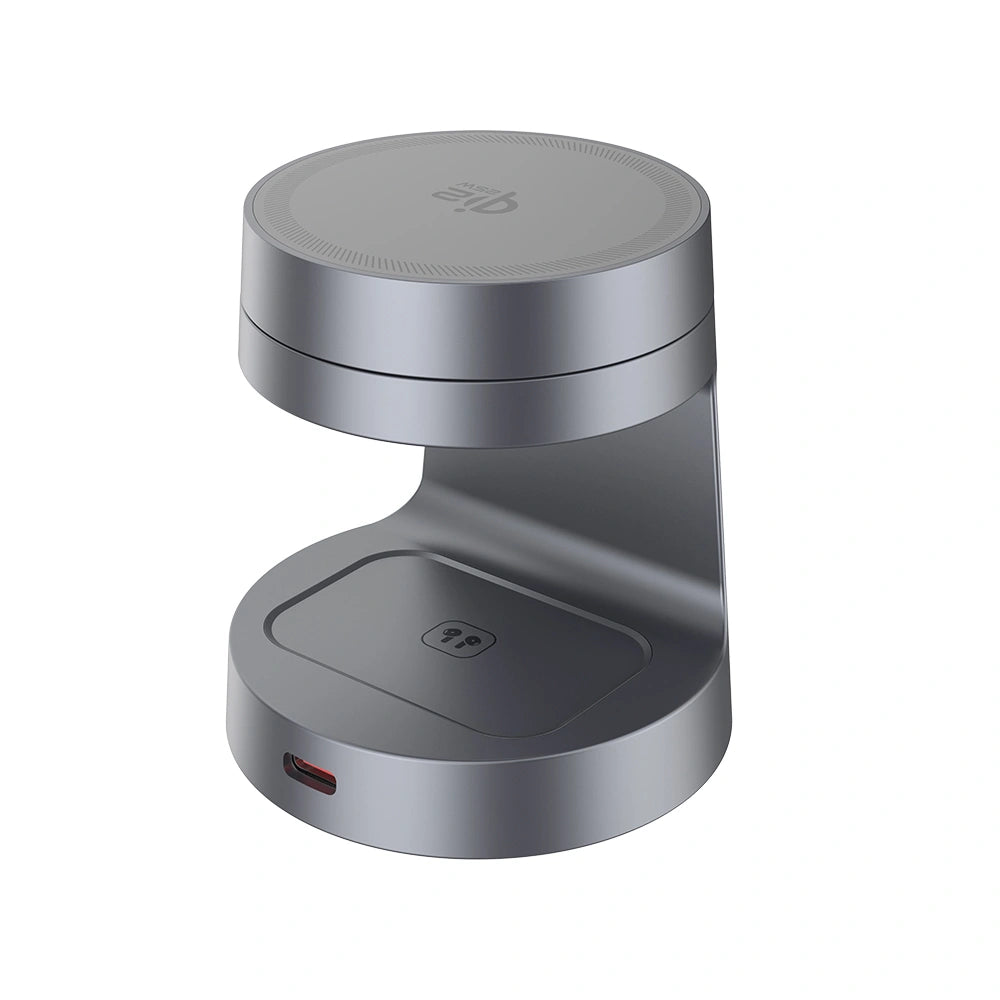 REDEFYNE Qi2.2 25W 3-in-1 foldable magnetic wireless charging station in gun metal