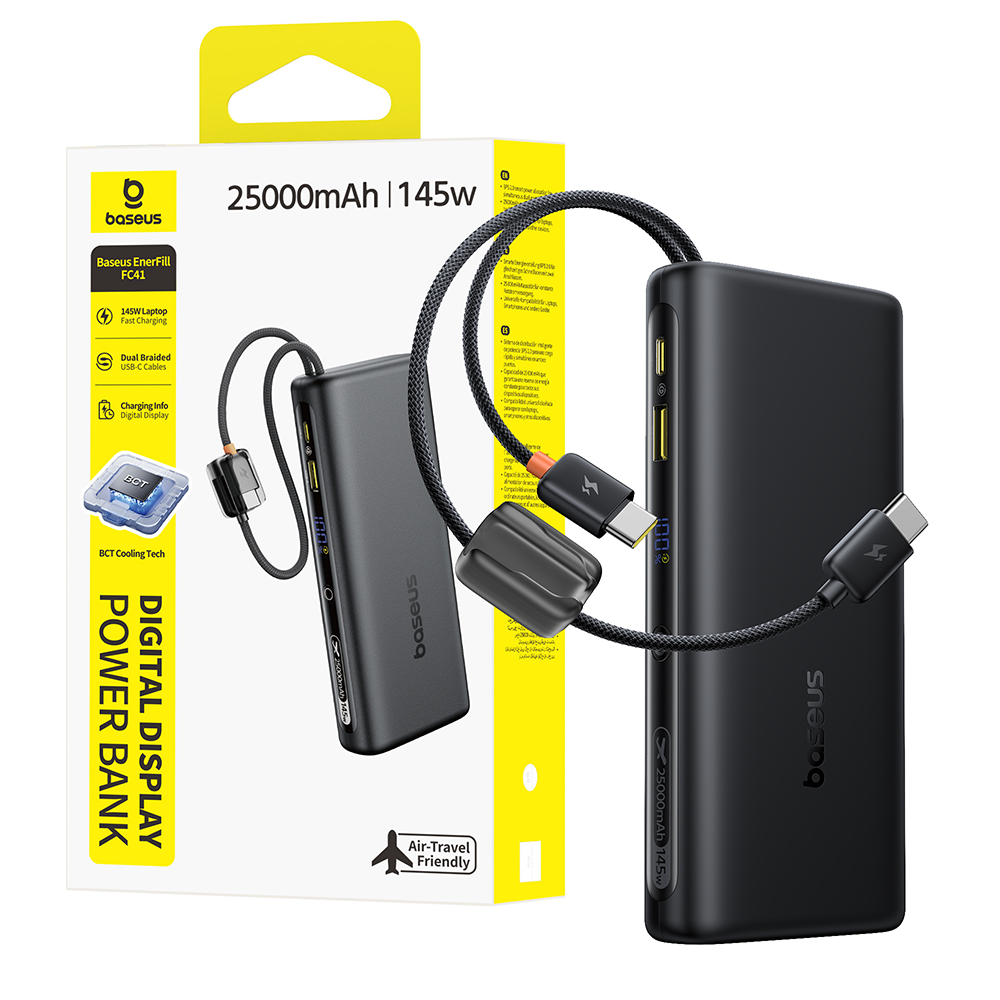 Baseus EnerFill FC41 Power Bank 25,000mAh 145W with Dual Built-in USB-C Cables