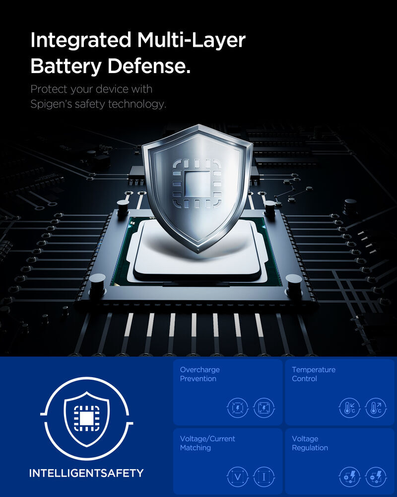 Spigen Essential QB EE673OC charger side profile showing compact flat body