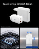 Spigen EE673OC wall charger plugged into power outlet - slim folding prong design