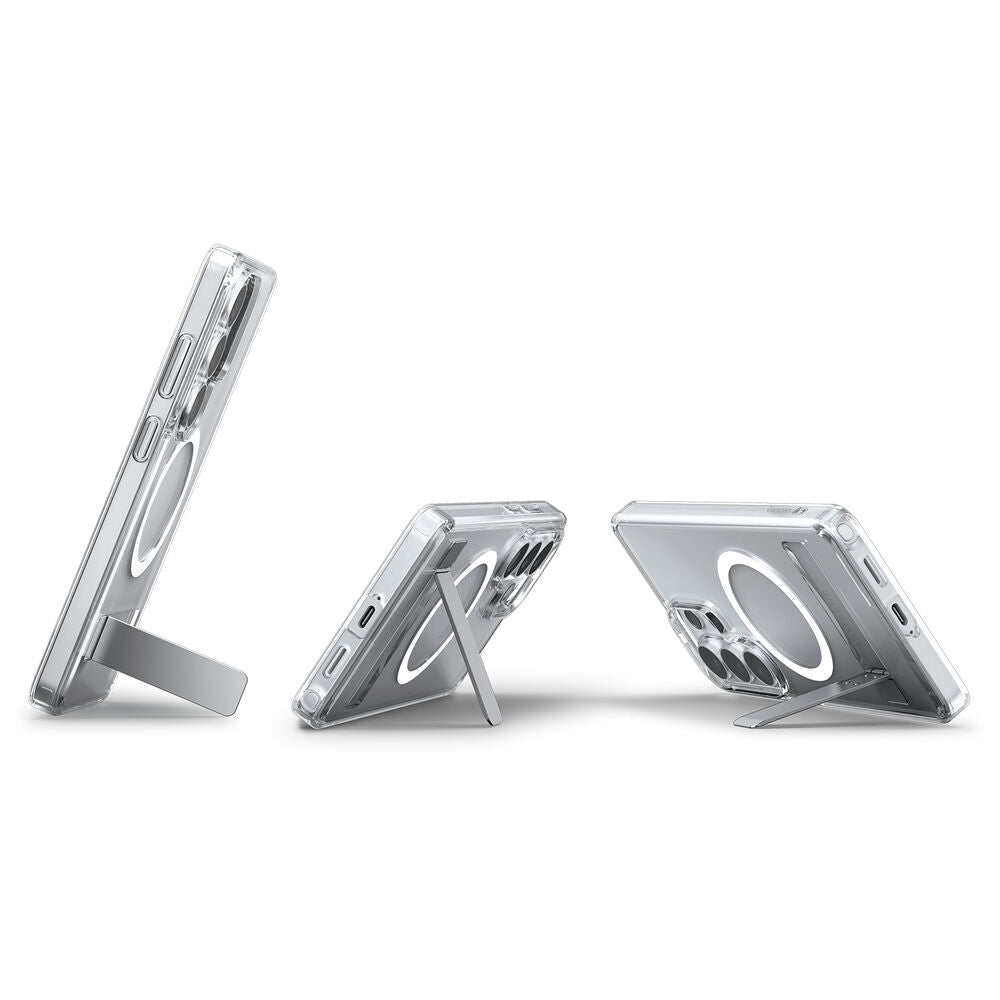 Side profile of Spigen Ultra Hybrid S MagSafe case showing slim protection