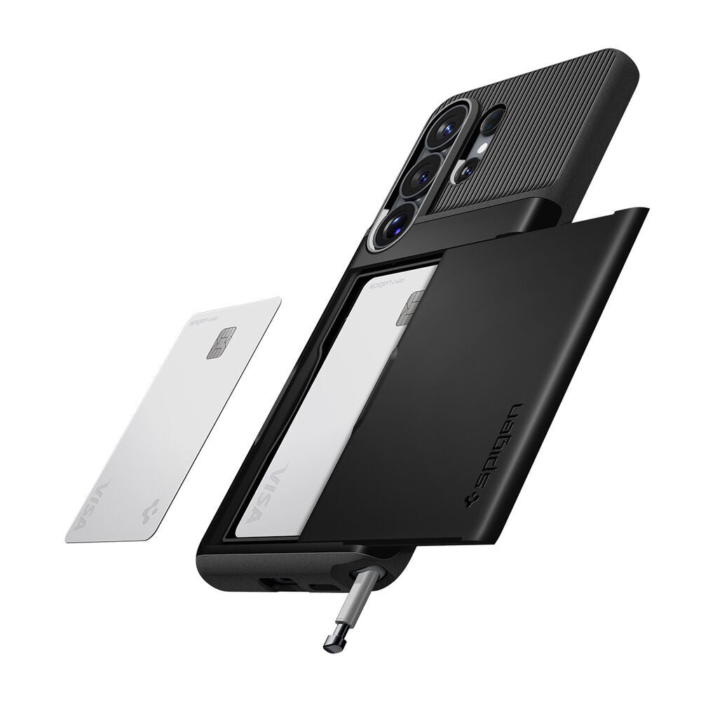 Spigen Slim Armor CS Galaxy S26 Ultra Black slim fit profile on phone