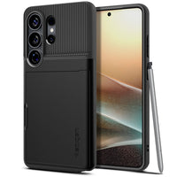 Spigen Slim Armor CS Galaxy S26 Ultra Black PC+TPU hybrid side profile view