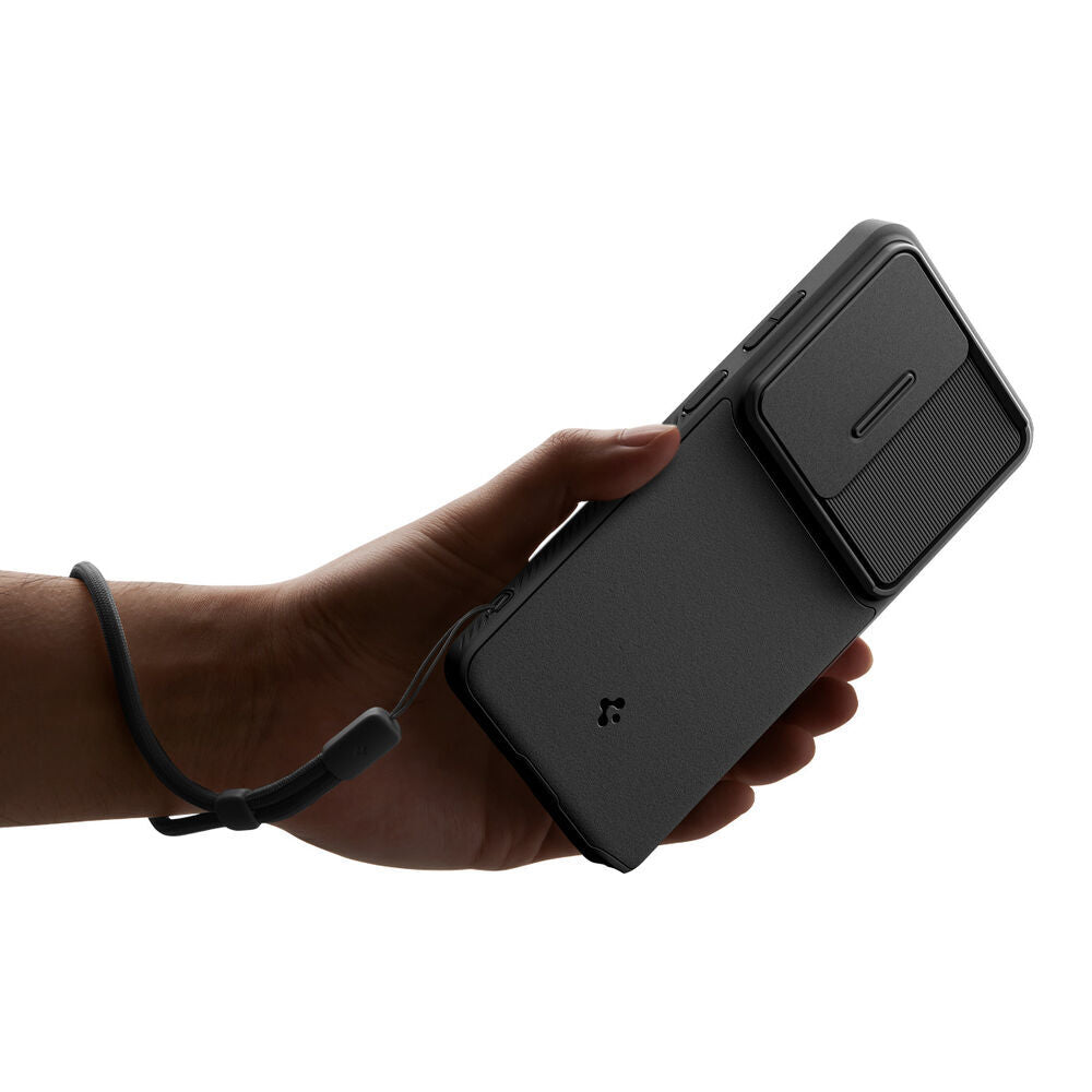 Spigen Optik Armor Galaxy S26 Ultra Black slim profile on phone