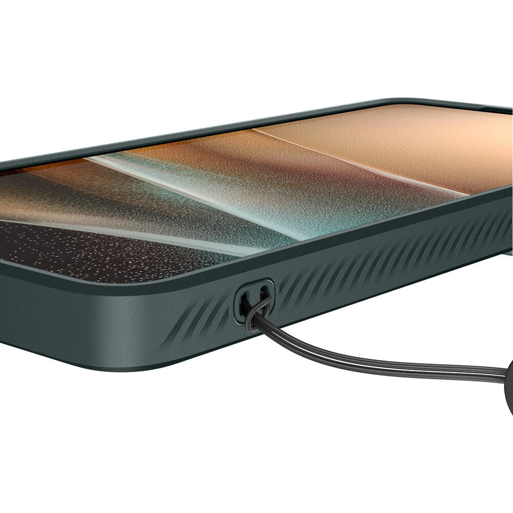 Spigen Optik Armor Galaxy S26 Ultra Abyss Green side profile view