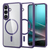 Spigen Ultra Hybrid MagFit Galaxy S26 case in Deep Purple transparent back view