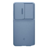 Spigen Optik Armor Galaxy S26 Ultra Light Blue sliding camera cover open
