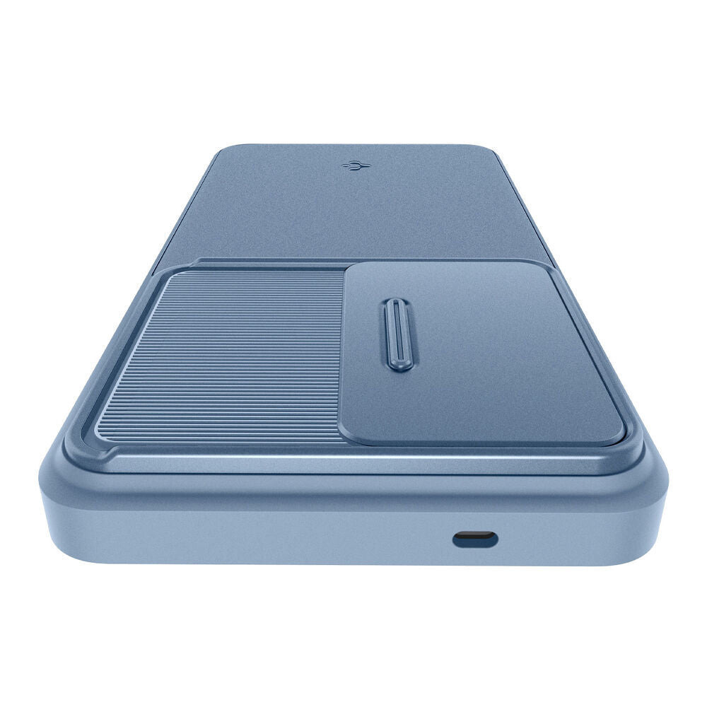 Spigen Optik Armor Galaxy S26 Ultra Light Blue raised screen edge