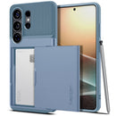 Spigen Galaxy S26 Ultra Slim Armor CS case in Light Blue with built-in card slot
