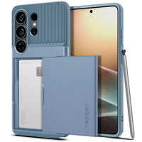Spigen Galaxy S26 Ultra Slim Armor CS case in Light Blue with built-in card slot