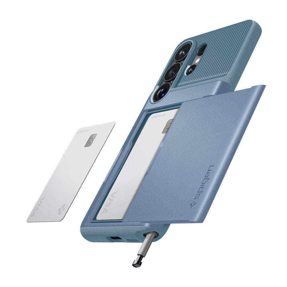 Spigen Slim Armor CS Galaxy S26 Ultra Light Blue slim profile on phone
