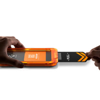 Pulling the tab to apply the Spigen AlignMaster S glass in seconds