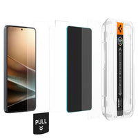 Spigen Galaxy S26 EZ Fit Pro Privacy screen protector showing privacy filter side-blocking