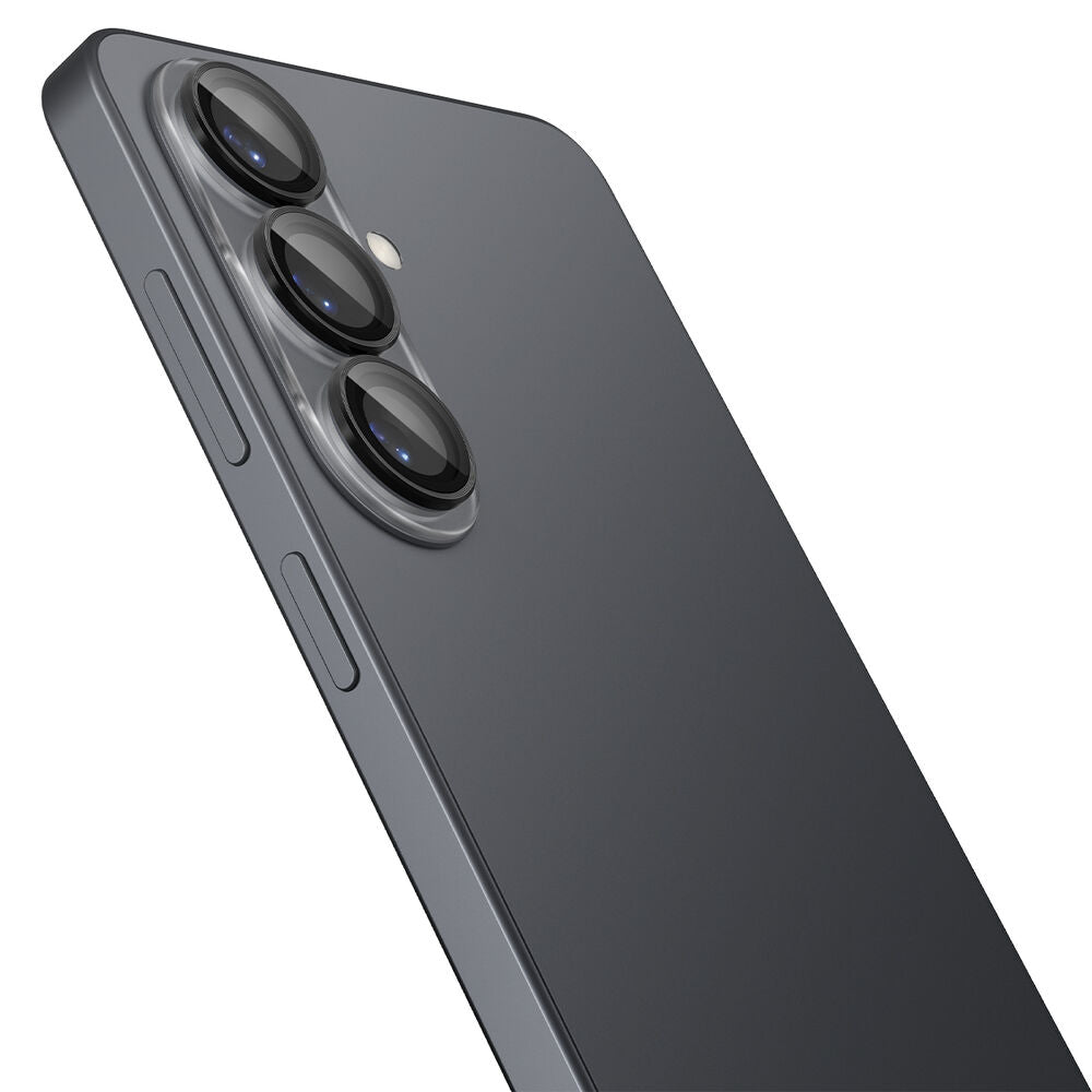 Spigen Galaxy S26 9H tempered glass camera protector oleophobic coating close-up