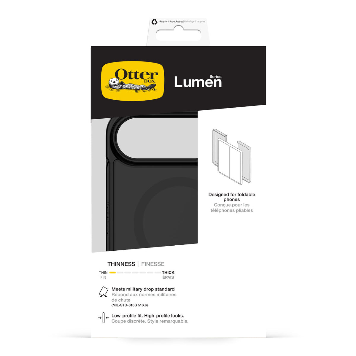 OtterBox Lumen case for iPhone Duo in Black, retail packaging