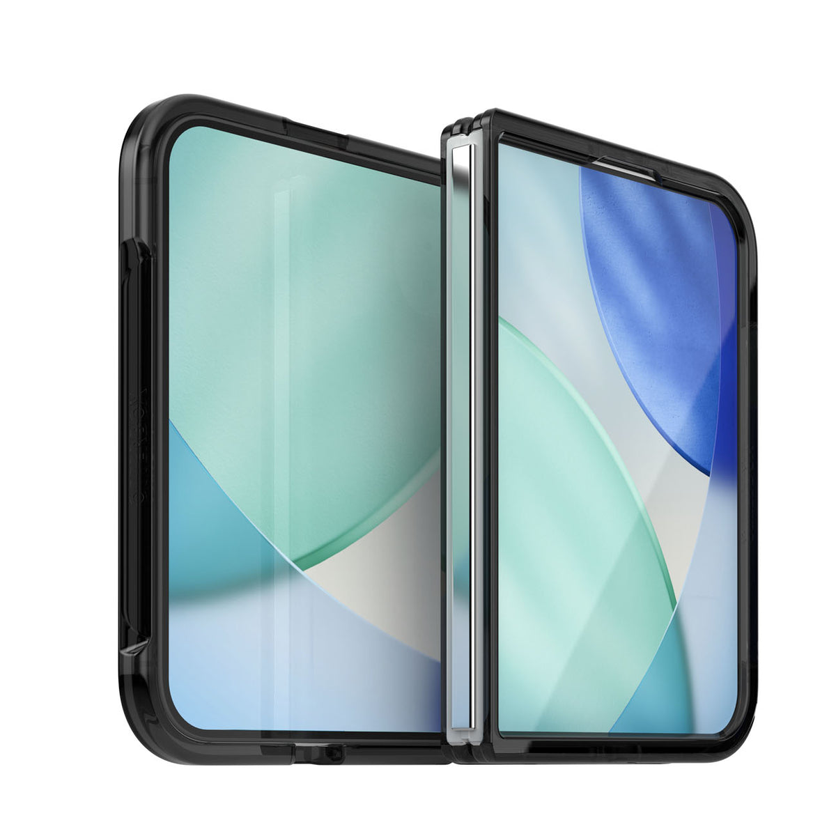 OtterBox Lumen case for iPhone Duo in Black, unfolded front view