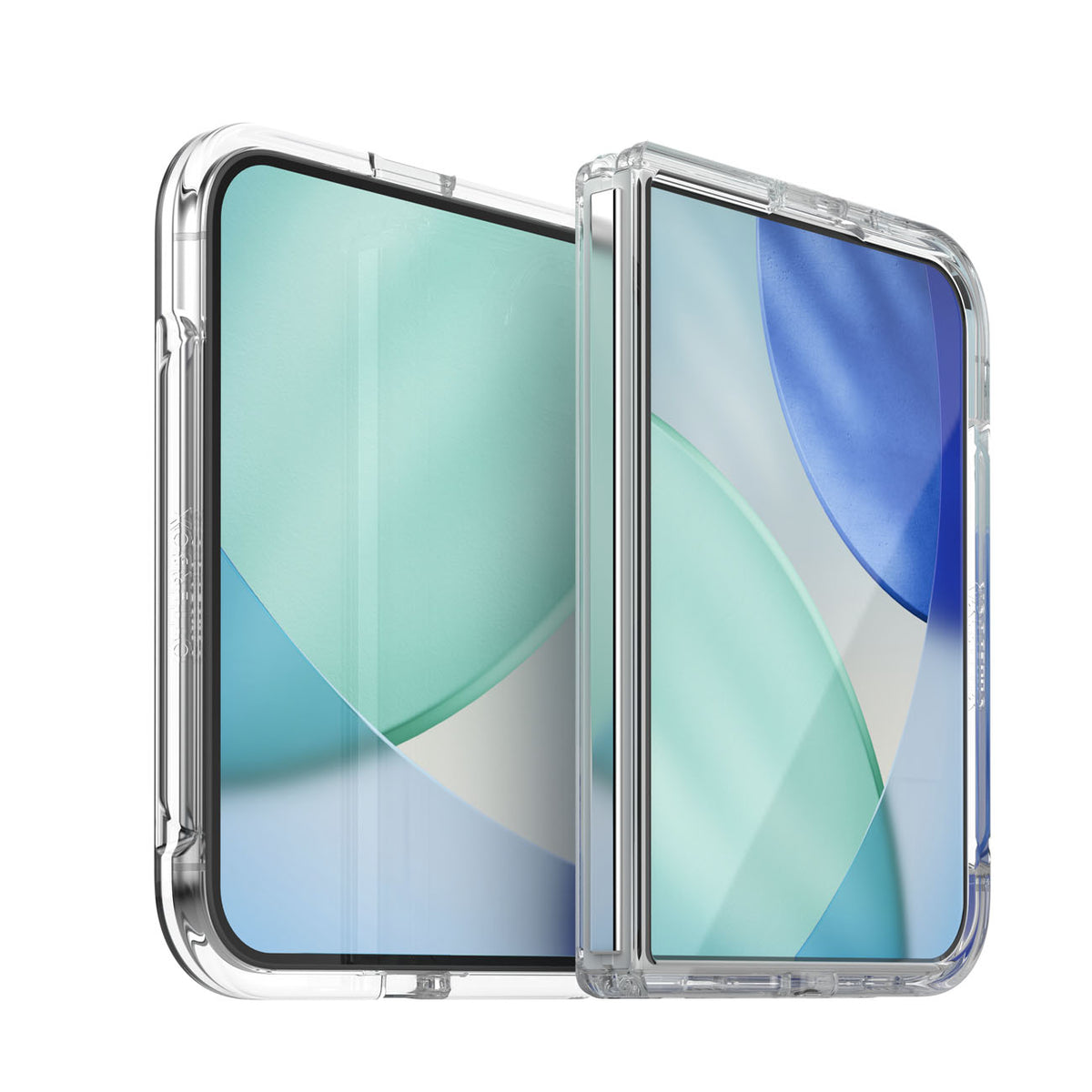 OtterBox Lumen case for iPhone Duo in Clear, unfolded front view